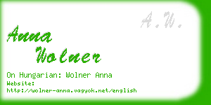 anna wolner business card